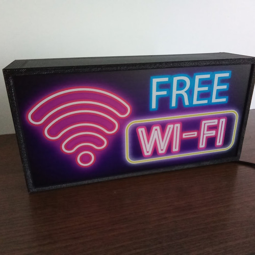 フリー Wi-Fi FREE 電波フリー エリア サイン 看板 置物 雑貨 LED2way