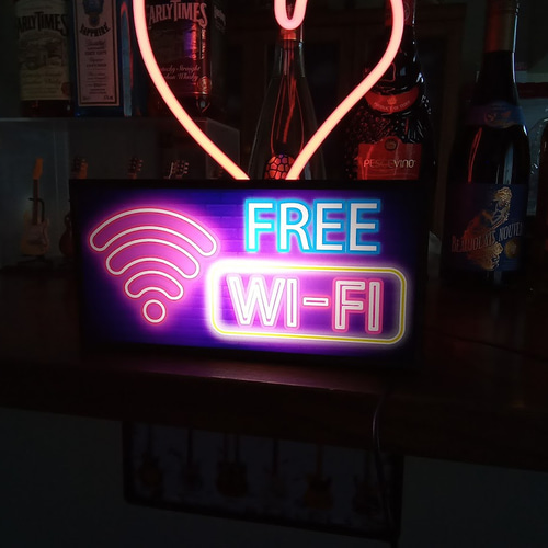 フリー Wi-Fi FREE 電波フリー エリア サイン 看板 置物 雑貨 LED2way