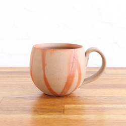 備前焼　丸いコーヒーカップ【緋襷】【B】〈陶器・コーヒーカップ・コップ〉 1枚目の画像