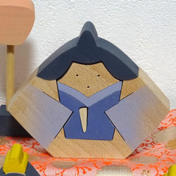 かわいいおひな様　-10　雛人形　桃の節句　木製　木工　組木人形　手作り 2枚目の画像