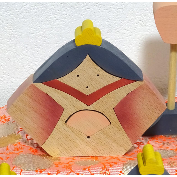 かわいいおひな様　-10　雛人形　桃の節句　木製　木工　組木人形　手作り 3枚目の画像
