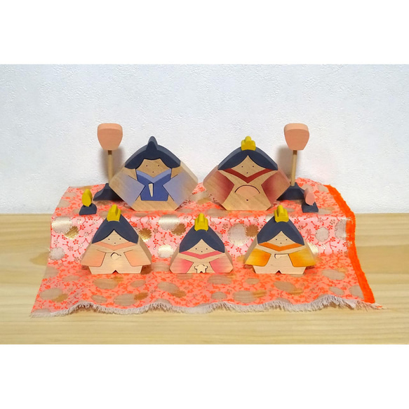 かわいいおひな様　-10　雛人形　桃の節句　木製　木工　組木人形　手作り 1枚目の画像