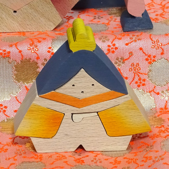 かわいいおひな様　-10　雛人形　桃の節句　木製　木工　組木人形　手作り 6枚目の画像