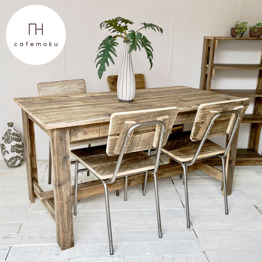 リサイクルウッド☆ ダイニングテーブル 4人掛け 幅140cm　RW0098
