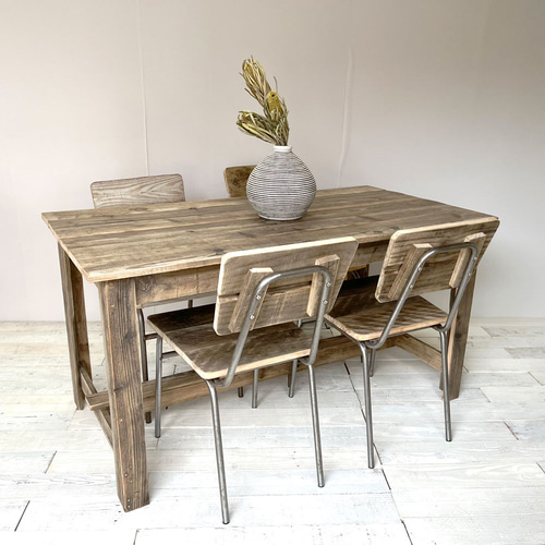 リサイクルウッド☆ ダイニングテーブル 4人掛け 幅140cm RW0098