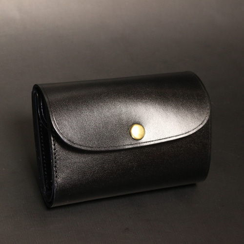 small wallet 【シボ革/ブラック】 三つ折り財布 chi.wata 通販