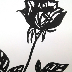 【切り絵】原画　A5サイズ　rose 2枚目の画像