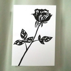 【切り絵】原画　A5サイズ　rose 1枚目の画像