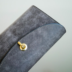 flap long wallet [ Ash gray ] フラップロングウォレット 長財布 2枚目の画像