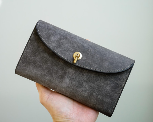 flap long wallet [ Ash gray ] フラップロングウォレット 長財布 長