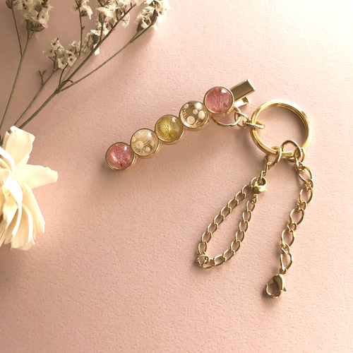 再販⋆*もう失くさない！バッグにつけるキークリップ⋆*紫陽花 