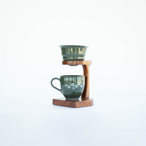 高田焼＆人吉木工 「コーヒードリッパーセット」 ドリップスタンド