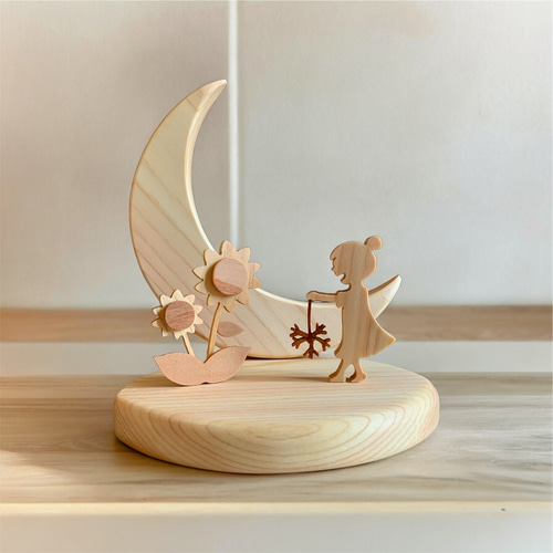 木製 月飾りオブジェ 1月 迎春 鏡餅～新年 正月飾り インテリア 置物