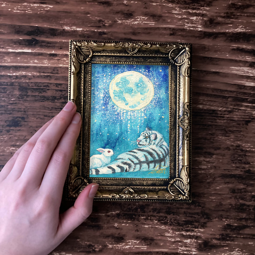 星と月の日本画 原画 白寅とうさぎ 絵画 紫苑工房 通販 13019698