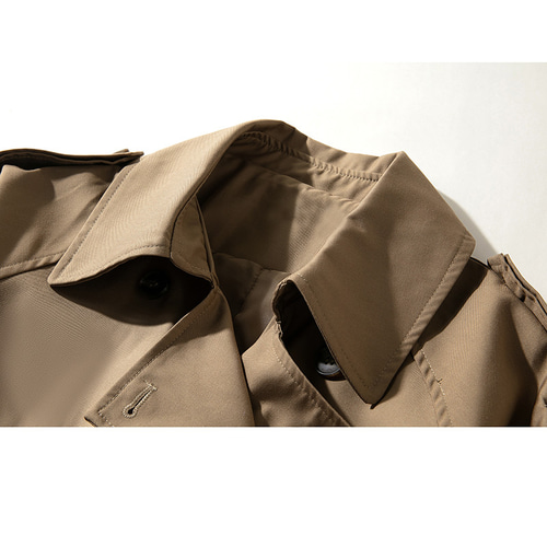 ロングコート おしゃれコート トレンチコート カーキM&L L098KH
