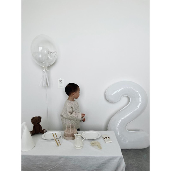 〈Balloon〉ナンバー（L）white/silver |  誕生日 | おうちスタジオ 18枚目の画像