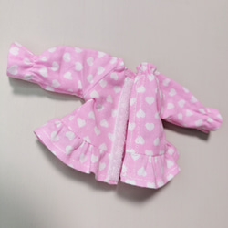 パジャマ上下セット ハート柄 ピンク  白 リカちゃん 服 フリル 8枚目の画像