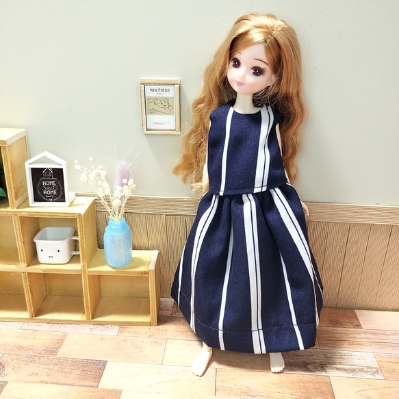 3点セット ノースリーブ セットアップ スカート マキシ丈 リカちゃん