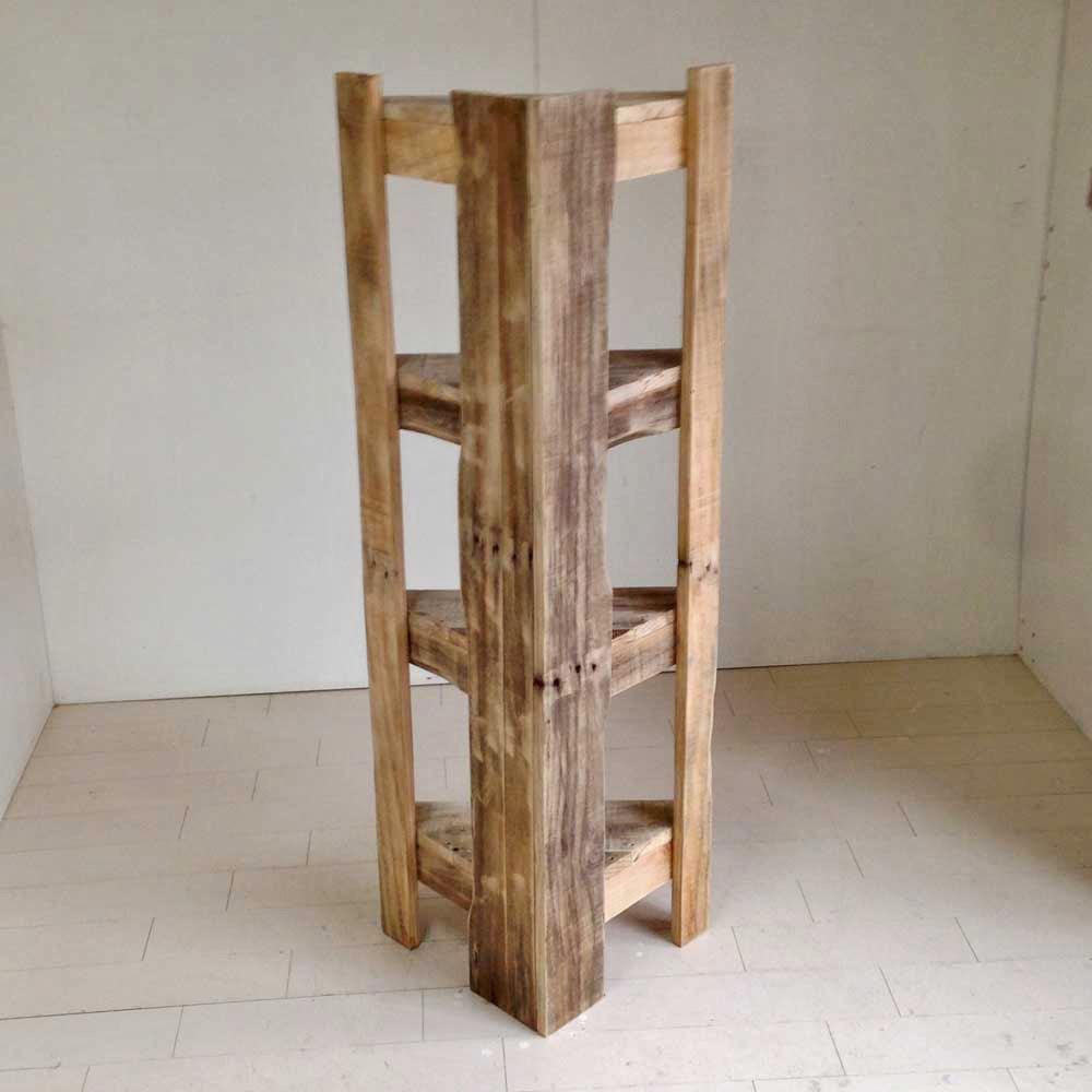 リサイクルウッド☆コーナーラック4段