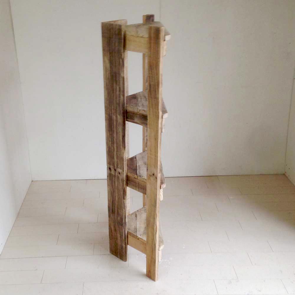 リサイクルウッド☆コーナーラック4段