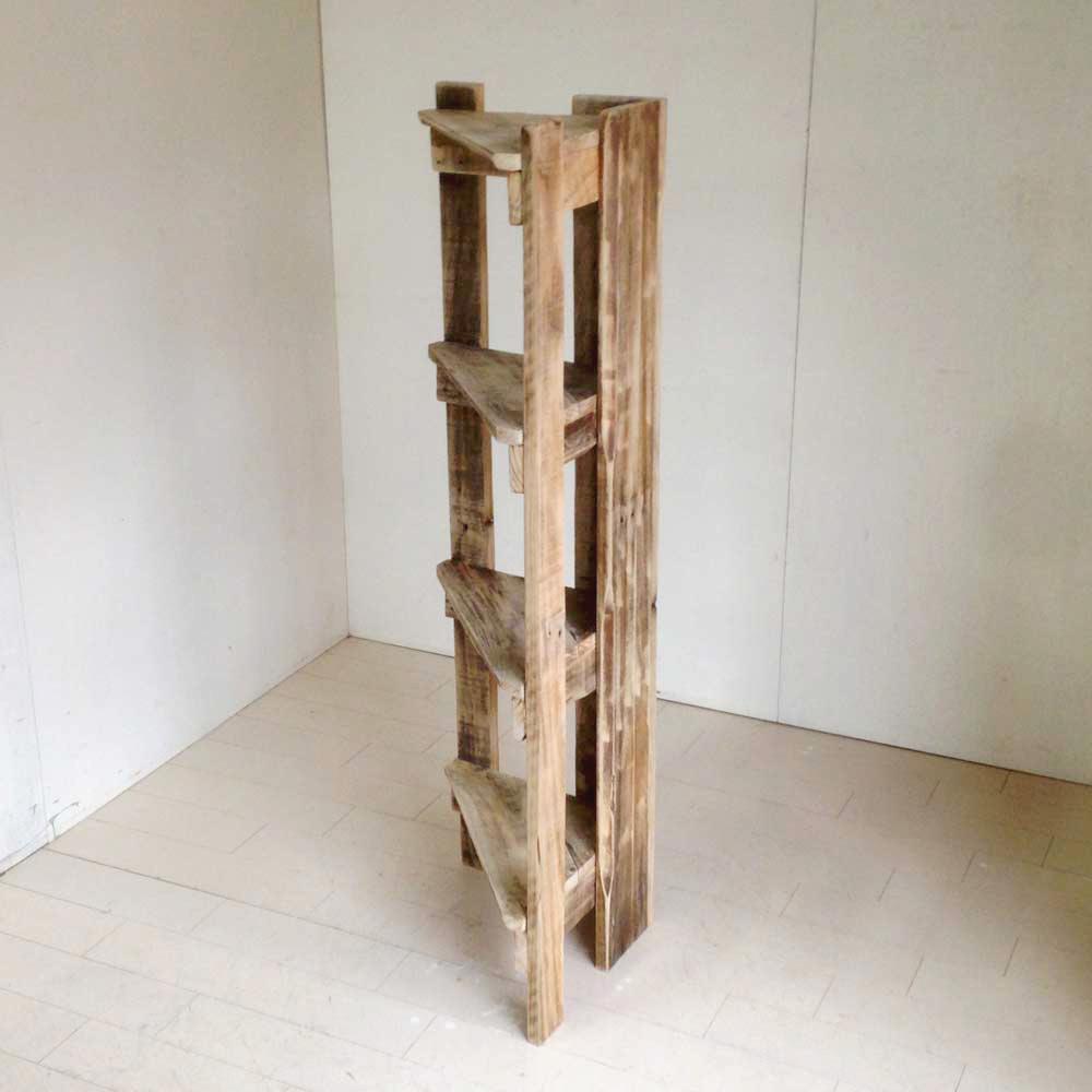 リサイクルウッド☆コーナーラック4段