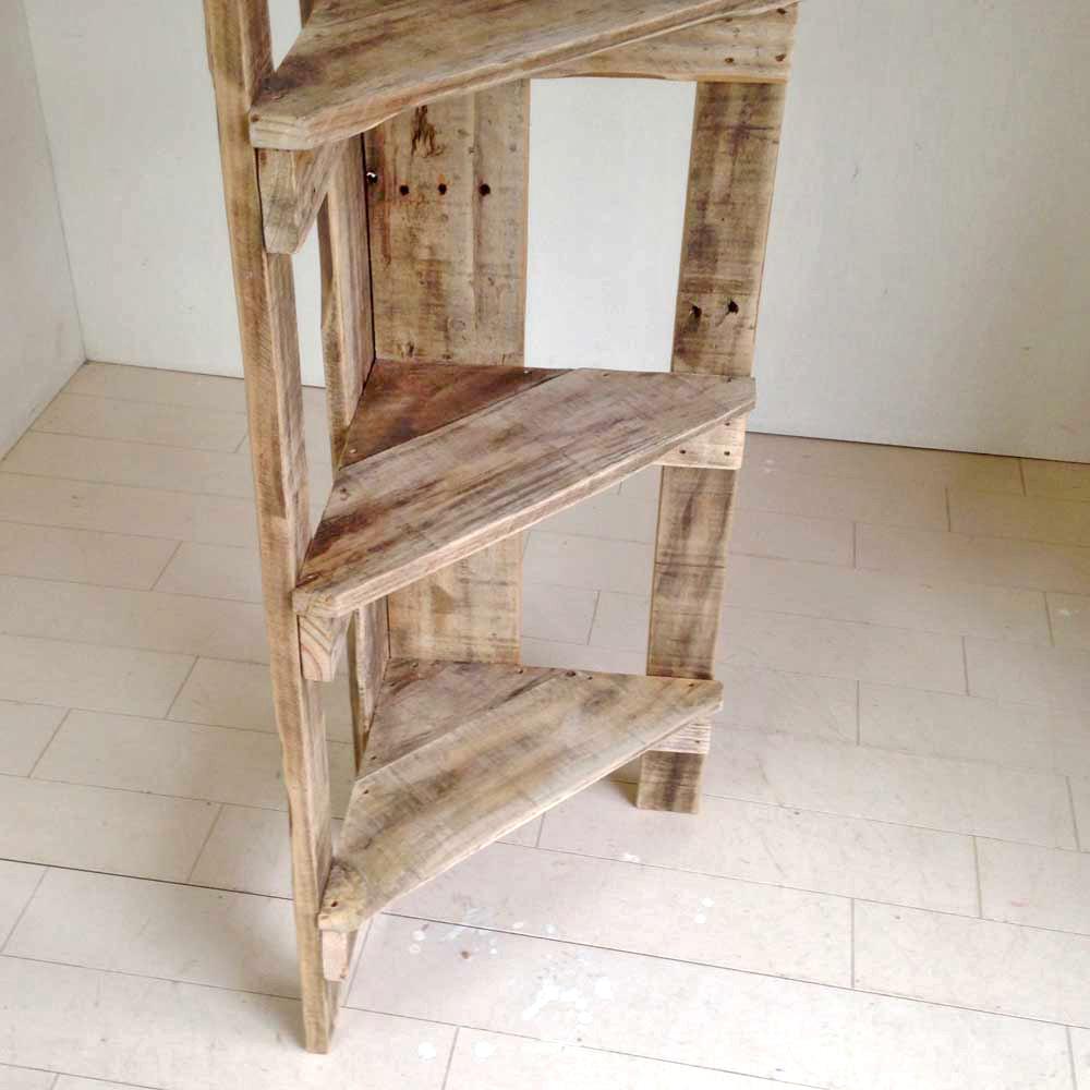 リサイクルウッド☆コーナーラック4段