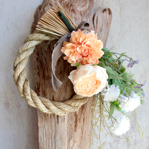 しめ縄飾り 外して飾れる2ウエイタイプ ボード付き 2wayしめ縄 しめ縄