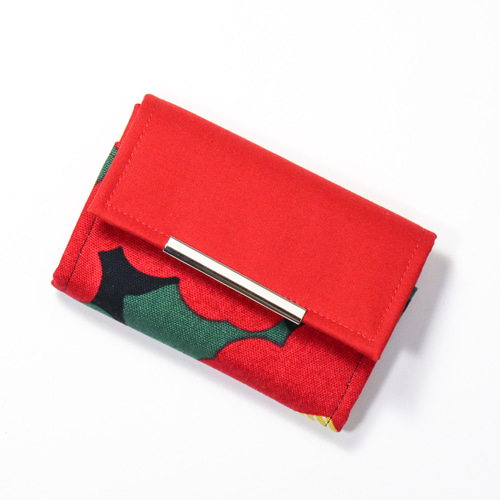 カラーオーダー可 シンプルミニ財布 椿 和柄【受注生産】 その他ミニ