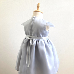 子供ドレス　ギャザー袖　くすみブルー(サイズ、カラーオーダー可) 2枚目の画像