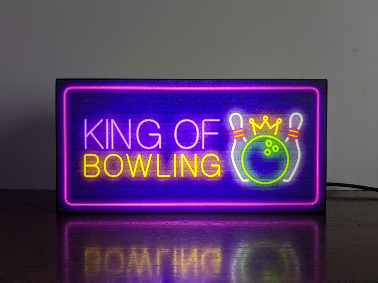 ボウリング 2 ストライク ゲームセンター 競技 遊技場 スポーツ サイン 照明 看板 置物 雑貨 LED ライトBOX