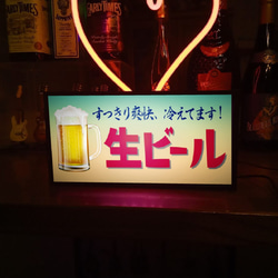 生ビール ジョッキ 居酒屋 スナック パブ カフェ バー 昭和 レトロ 看板 置物 雑貨 LED2wayライトBOX 6枚目の画像