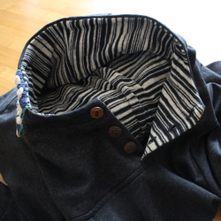 翻新再次上架 x 3 * 露肩高領衫 * 花卉鉤邊連帽衫 * 抓絨內襯 * 套頭衫 * 炭灰色 第10張的照片