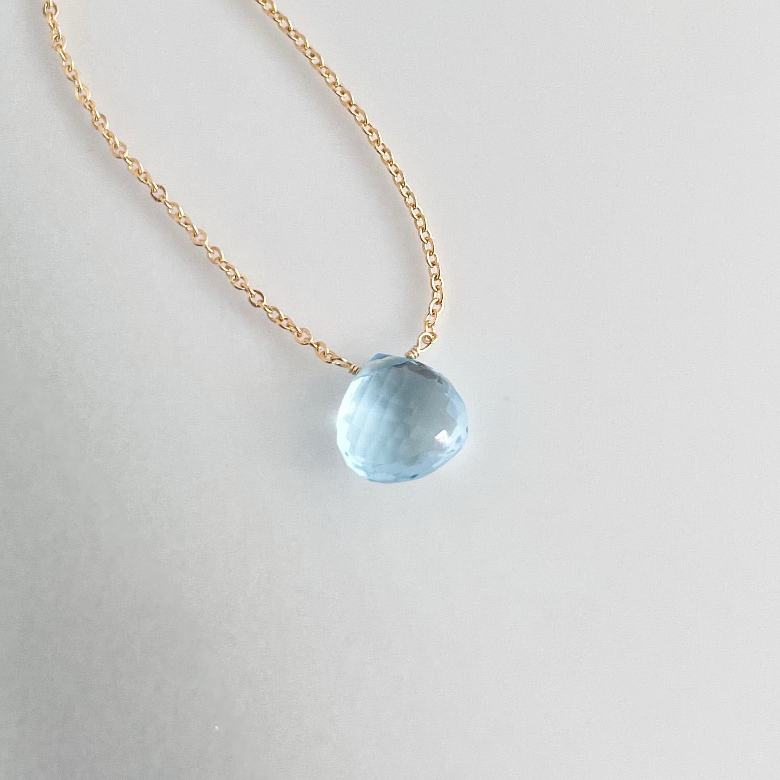 14kgf スカイブルートパーズ - Sky Blue Topaz Necklace
