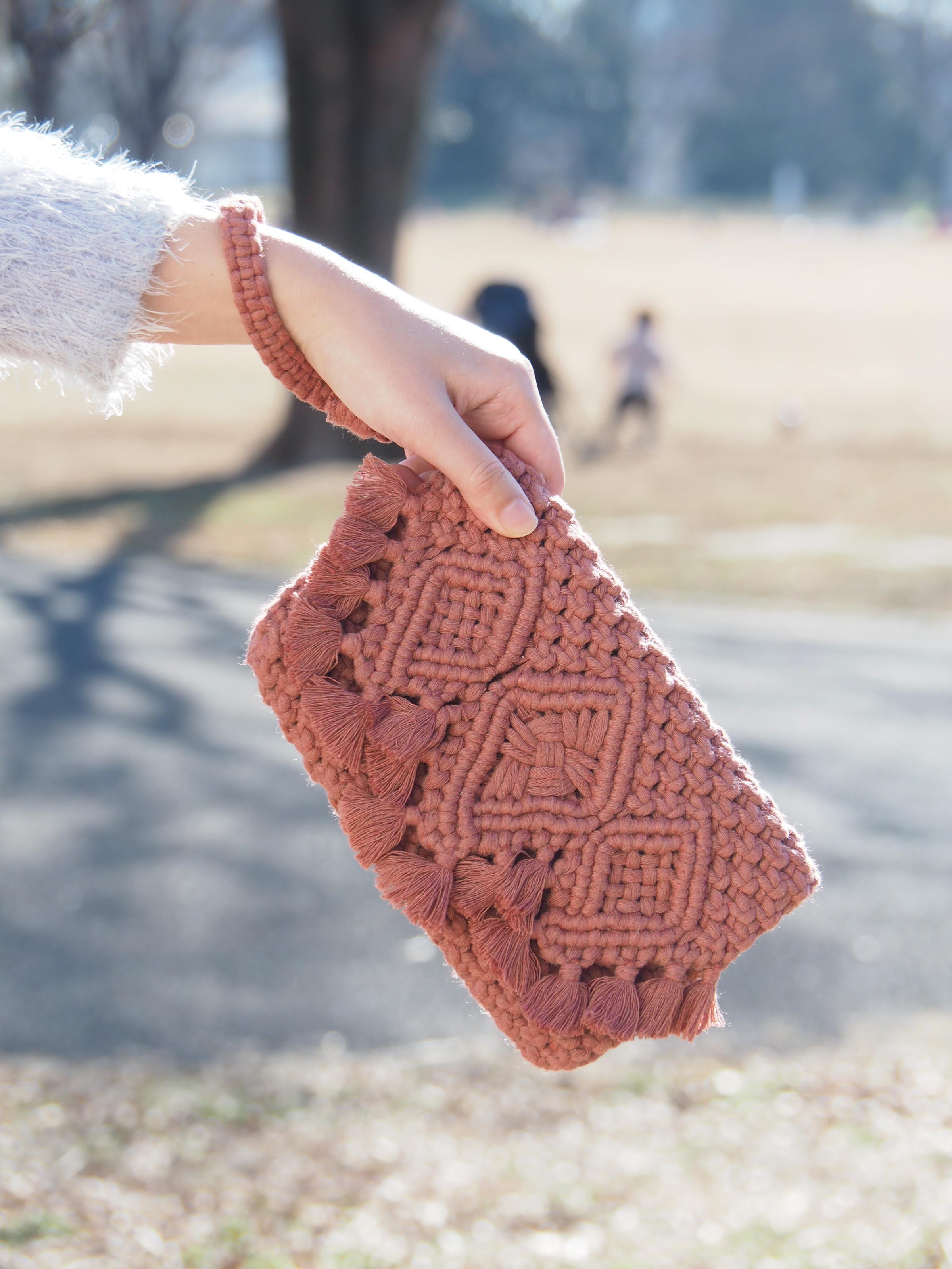 [Sale] マクラメクラッチ◇サンセット【送料込み】