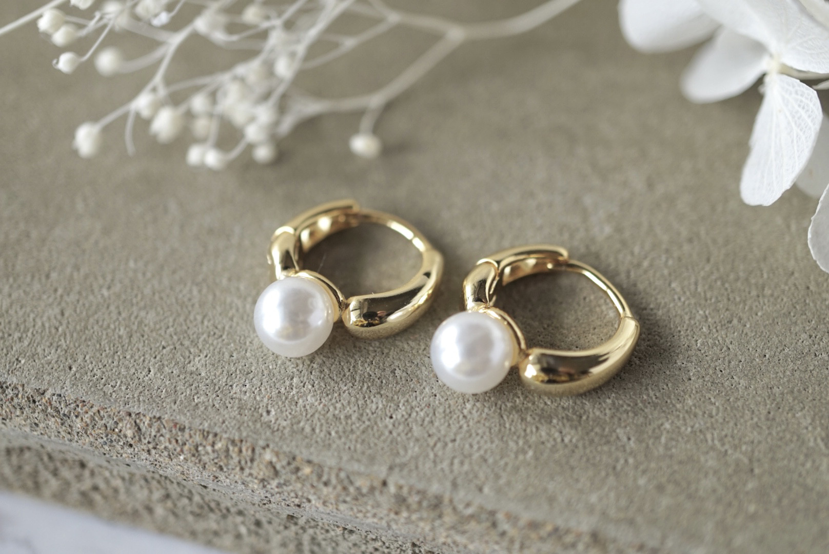 パール 輪っか 円　ゴールド フープ Blues KiwiAll ピアス