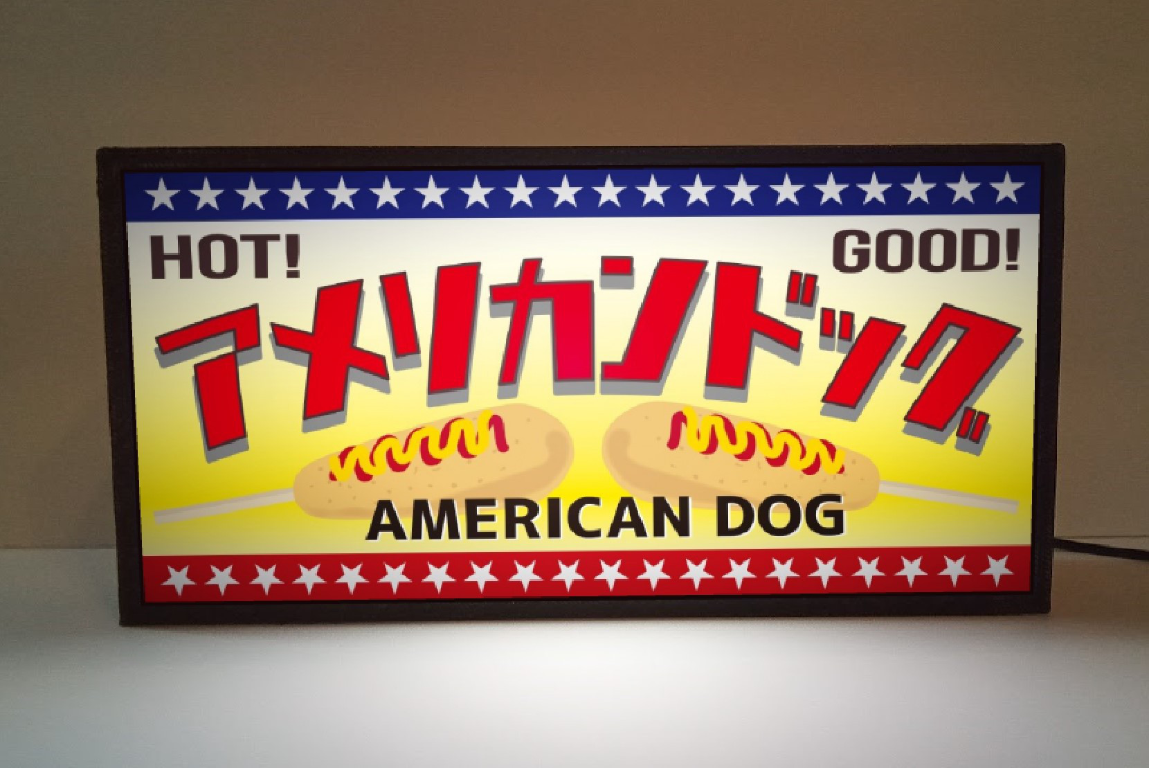 アメリカンドッグ フランクフルト お祭り 屋台 店舗 キッチンカー サイン 看板 置物 雑貨 LED2wayライトBOX