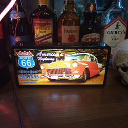アメリカン レトロ ビンテージカー アメ車 旧車 ルート66 サイン 看板 置物 雑貨 LED2wayライトBOX 7枚目の画像