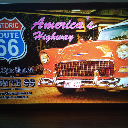 アメリカン レトロ ビンテージカー アメ車 旧車 ルート66 サイン