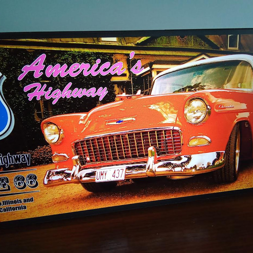 アメリカン レトロ ビンテージカー アメ車 旧車 ルート66 サイン アメリカン レトロ ビンテージカー アメ車 旧車 ルート66 サイン
