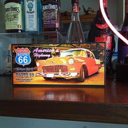 アメリカン レトロ ビンテージカー アメ車 旧車 ルート66 サイン 看板 置物 雑貨 LED2wayライトBOX 8枚目の画像