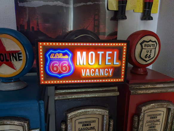アメリカン ルート66 モーテル カフェ ドライブイン ホテル サイン ランプ 看板 置物 雑貨 ライトBOX 電飾看板 2枚目の画像