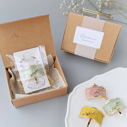 本革♡スエード×ゴールドメタル　  大人のためのポニーフック　秋色　秋カラー 11枚目の画像