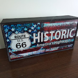 アメリカン ルート66 ヒストリック ハイウェイ ドライブ 標識 サイン 看板 置物 雑貨 LED2wayライトBOX 4枚目の画像