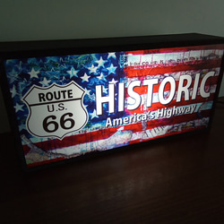 アメリカン ルート66 ヒストリック ハイウェイ ドライブ 標識 サイン 看板 置物 雑貨 LED2wayライトBOX 3枚目の画像