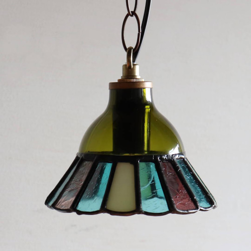 ペンダントライト 花 1灯 照明 (アンバーグリーン)9 【公式通販】