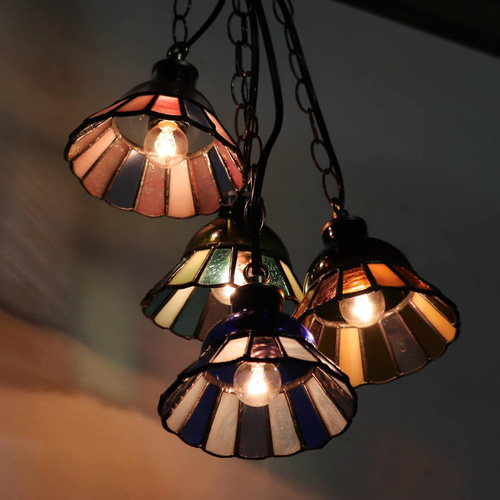 逆さ ペンダントライト おしゃれ照明 ハンドメイド レッド シーリング