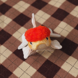【立体刺繍オブジェ】手毬金魚 タンチョウ 「夢々-mumu」12月限定 7枚目の画像