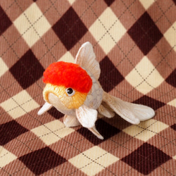 立体刺繍オブジェ】手毬金魚 タンチョウ 「夢々-mumu」12月限定