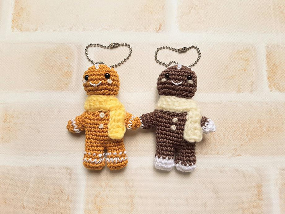 受注生産ジンジャーマンミニあみぐるみキーホルダー あみぐるみ