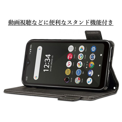 arrows We F-51B FCG01 レザーケース 手帳型 black スマホケース